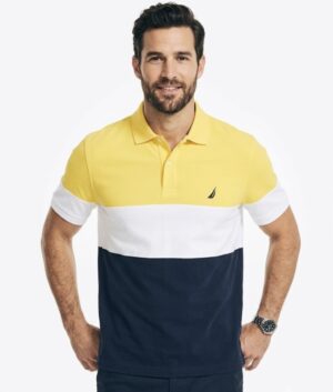 Polo Nautica amarilla con blanco M