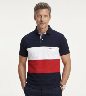 Polo Tommy Original Hombre Rojo con blanco M